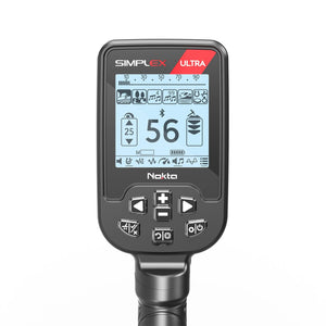 Nokta Simplex Ultra Waterproof Metal Detector digital screen on white background.