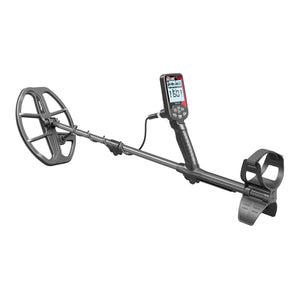 An image showcasing the Nokta Triple Score PRO PACK Metal Detector on an angle view on. a white background