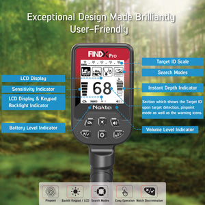 Nokta FINDX Pro metal detector detailed screen explanation