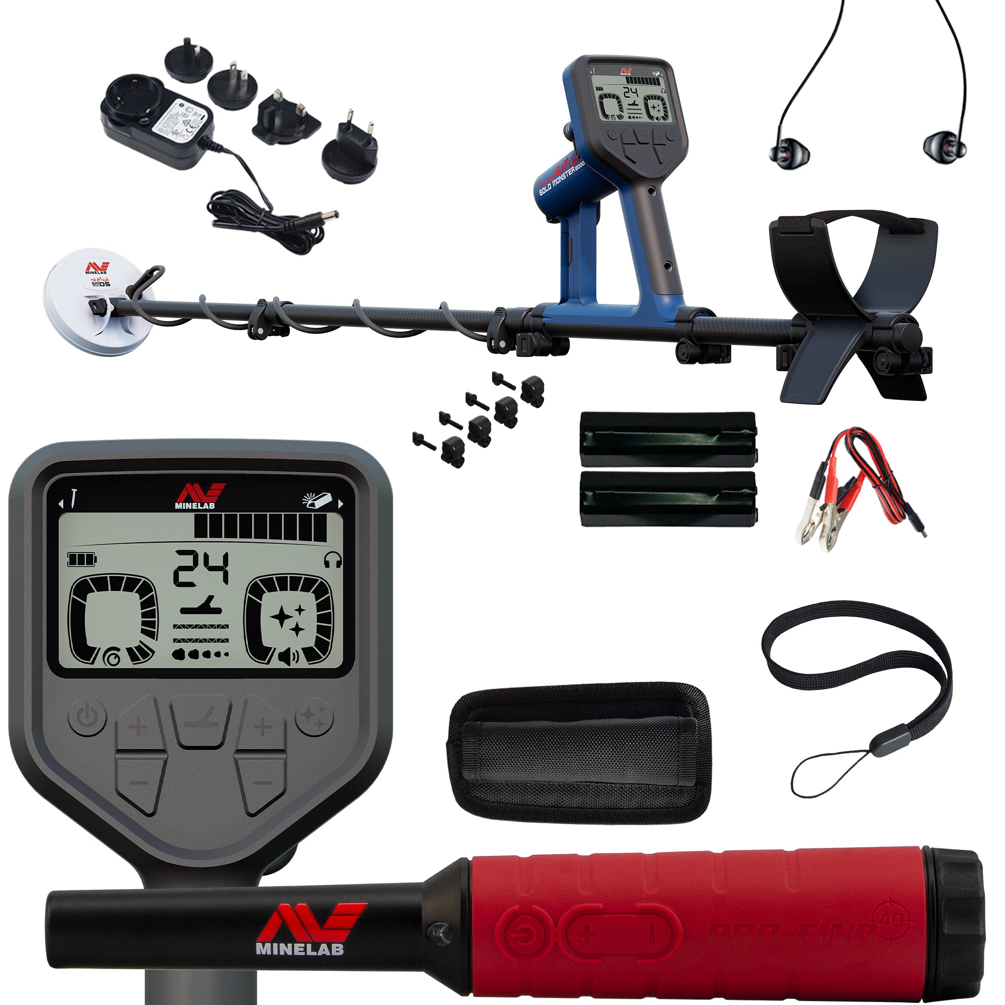 Minelab GOLD MONSTER 2000 Metal Detector with Multi-Au™ Technology with Pro-Find 40 Pinpointer