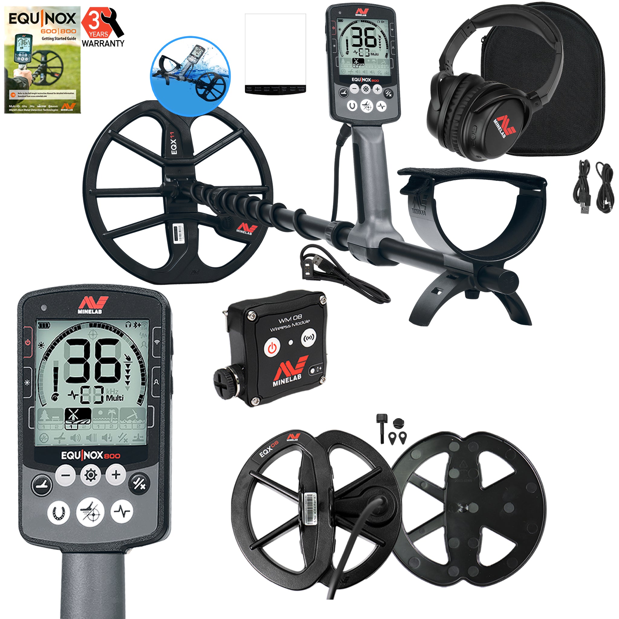 Minelab EQUINOX 800 Metal Detector with FREE 6″ Search Coil