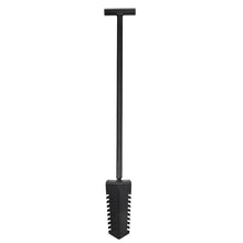 CKG Metal Detecting Shovel Digging Tool with Double Serrated Blade – Heavy Duty Digger Garden Root Cutter T-Handle Spade for Professional Landscapers Lawn Gardeners Relic & Gold Prospecting - Black