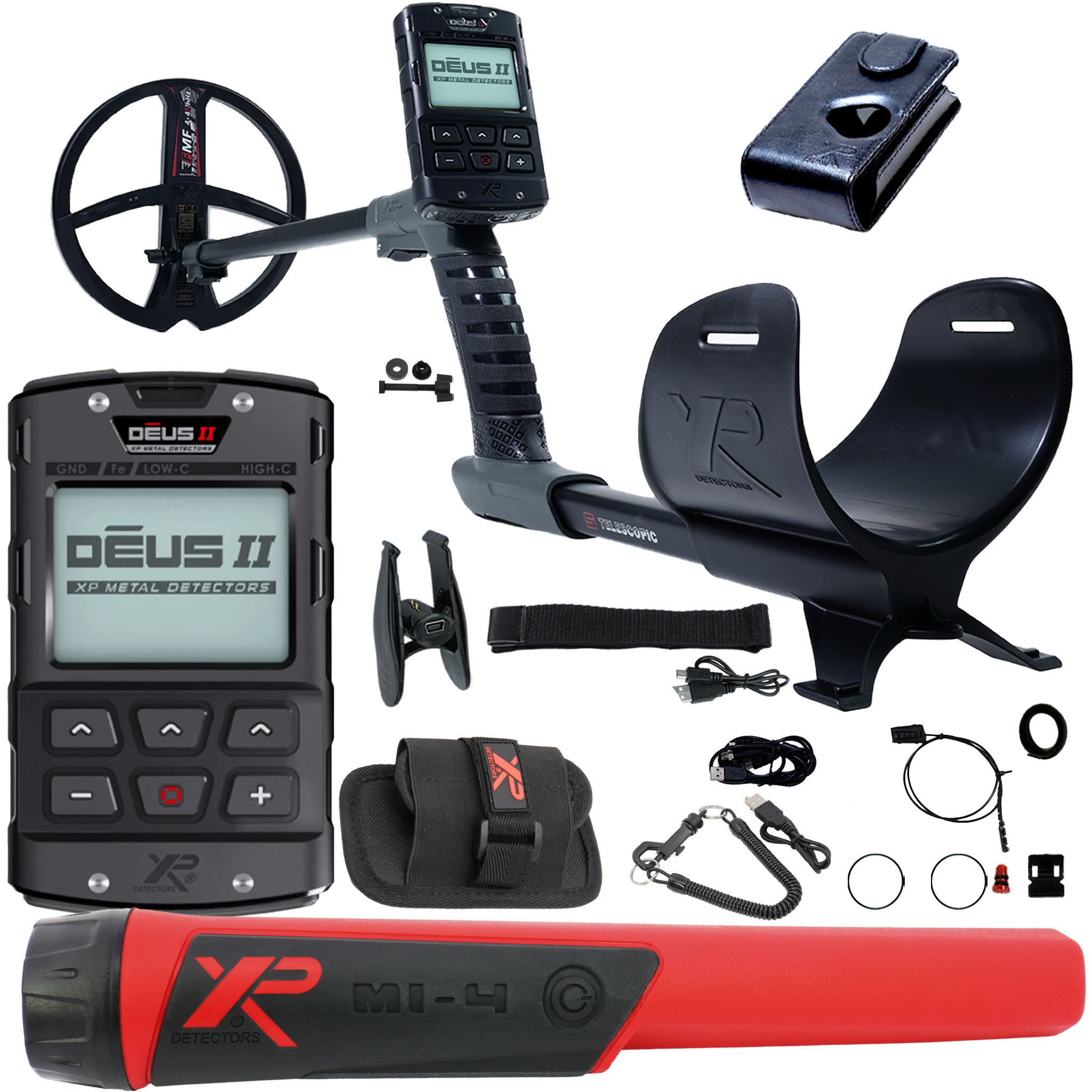 XP DEUS II Fast Multi Frequency RC Metal Detector with 9" FMF Search Coil Starter Package