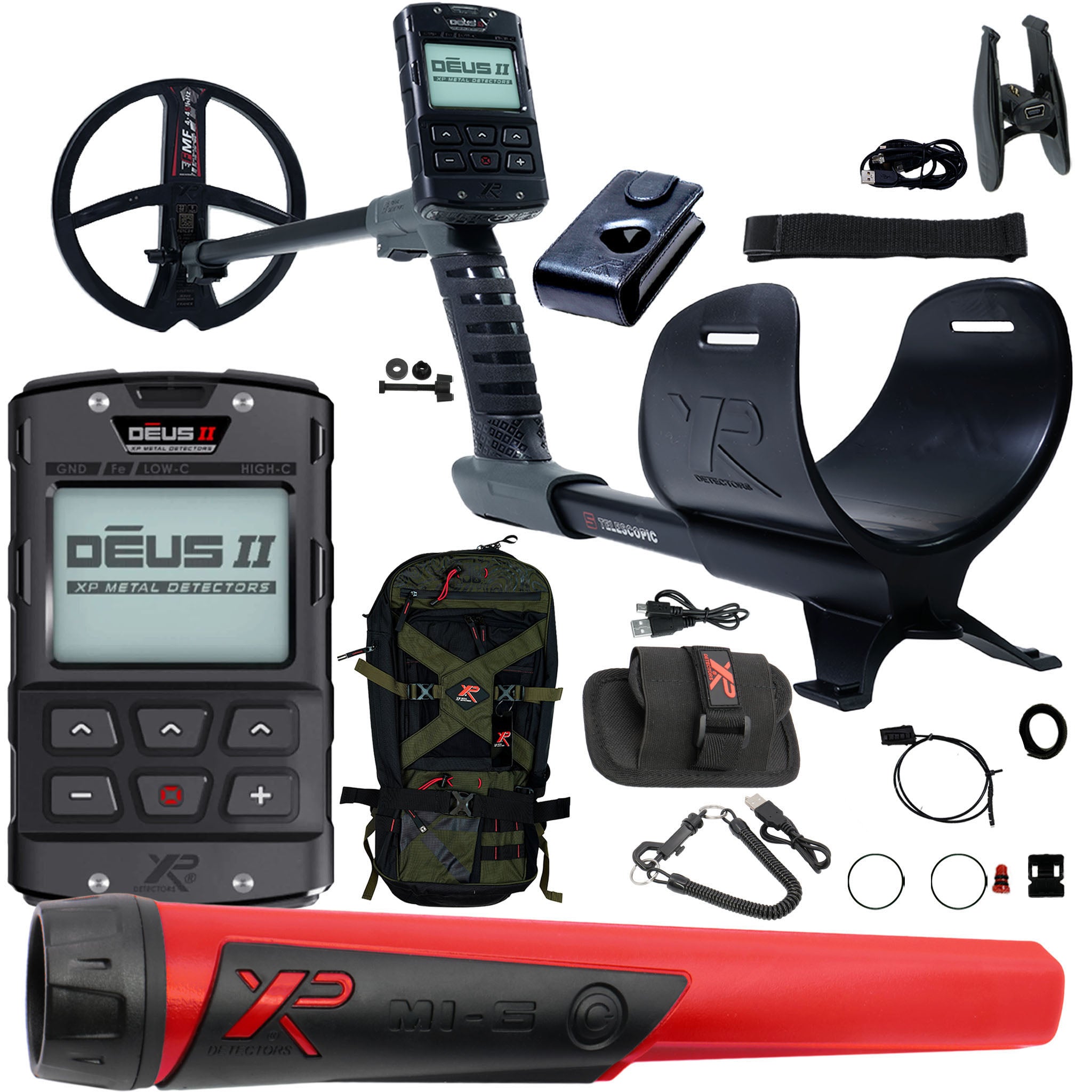 XP DEUS II Fast Multi Frequency RC Metal Detector with 9" FMF Search Coil - Complete Package