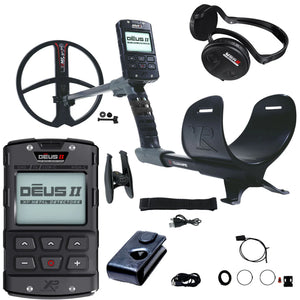 XP Deus two Metal detector with accessories on a white background