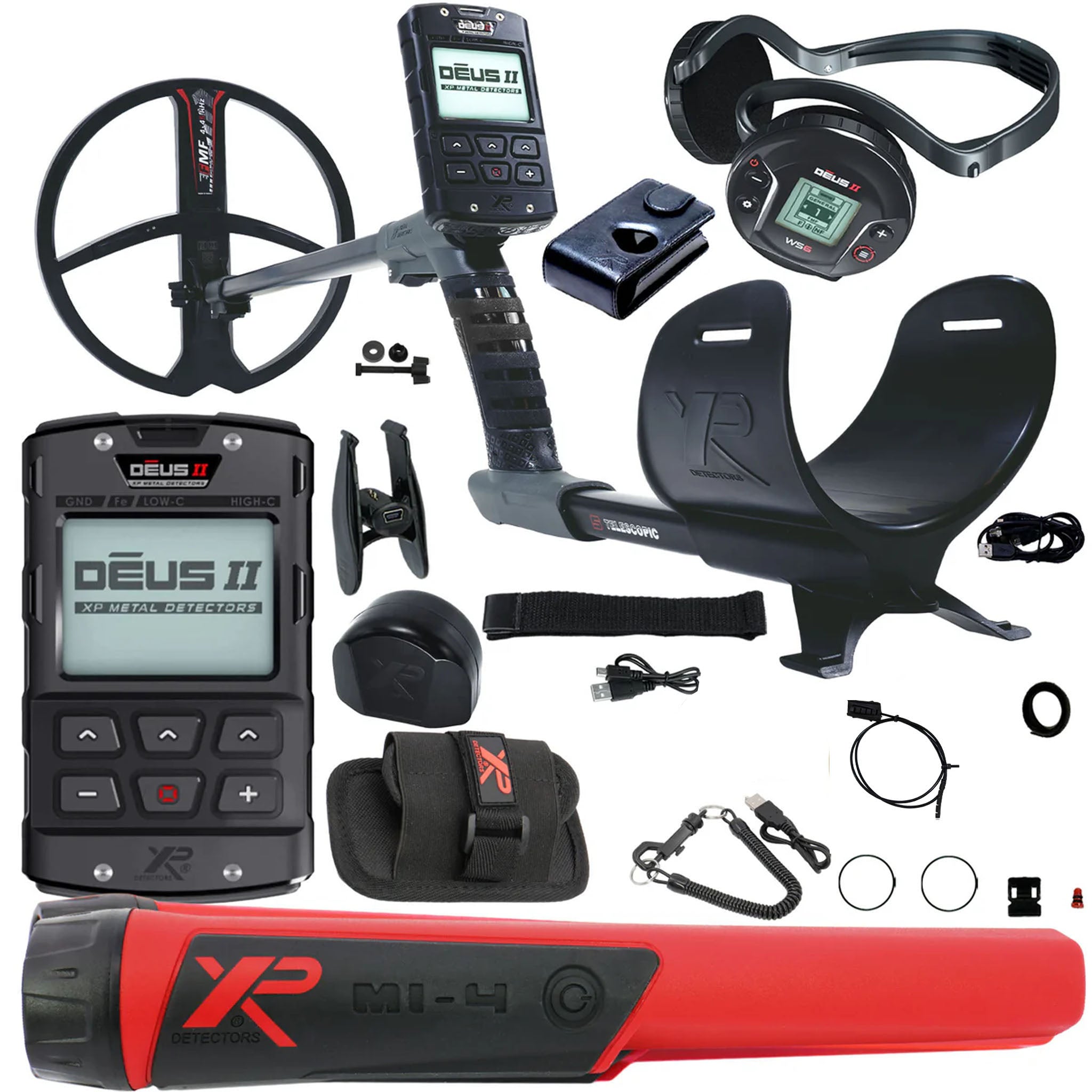 XP DEUS II Fast Multi Frequency RC + WS6 Metal Detector with 11" FMF Search Coil Starter Package