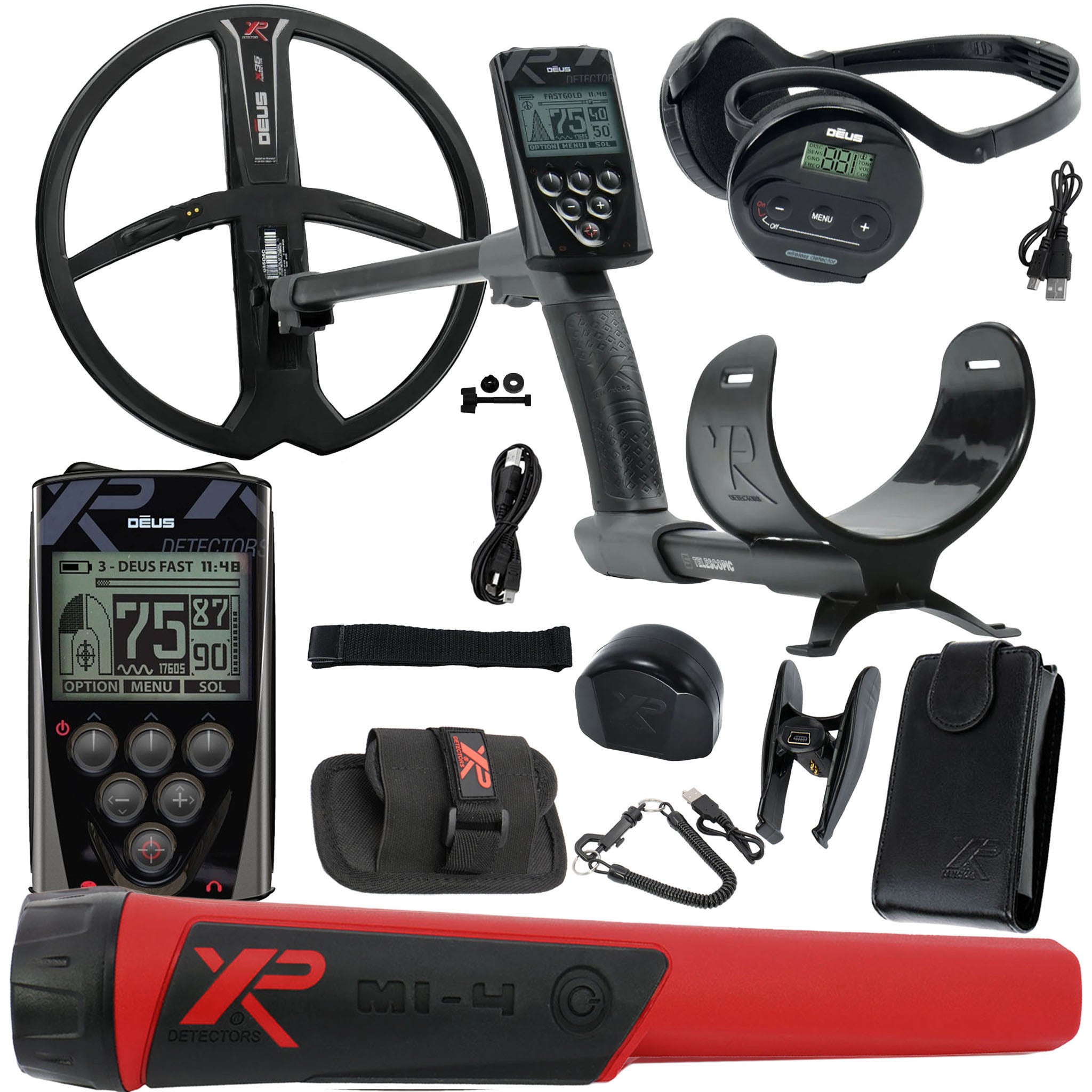 XP Deus Detector with WS4 Headphones, Remote, 9” X35 Search Coil Starter Bundle