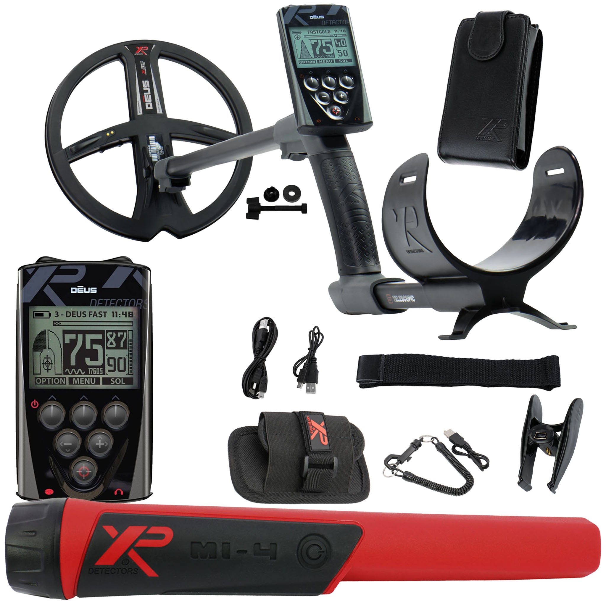 XP Deus Metal Detector with Remote and 11” X35 Search Coil Starter Bundle