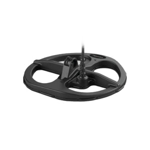 Black three-pronged device on a white background