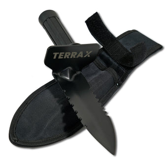 TerraX Heavy Duty Hand Digger - Shovel with Belt Sheath  Ideal for Landscaping, Gardening, Metal Detecting, and Gold Prospecting