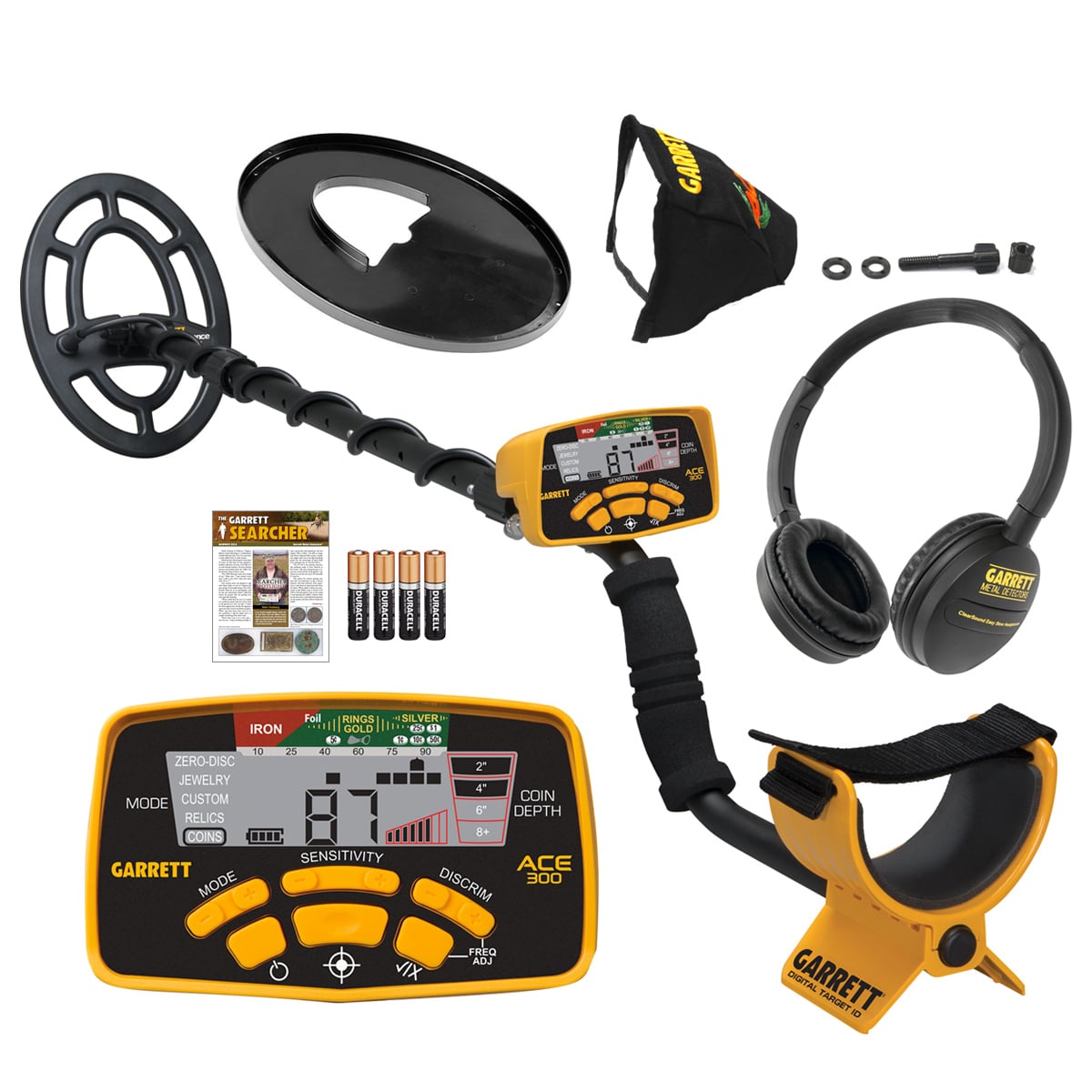 Garrett ACE 300 Metal Detector with 7" x 10" Coil