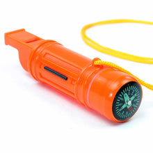 5-in-1 Orange Survival Whistle with Lanyard