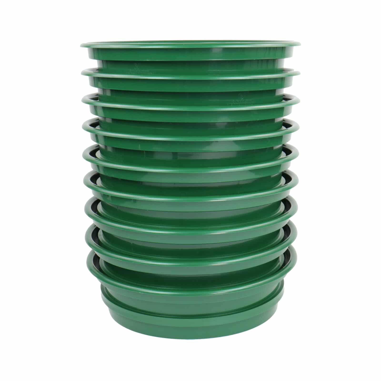 TerraX 9 pc Green Plastic Gold Classifier Sifter Pan Set Stackable 11" Diameter