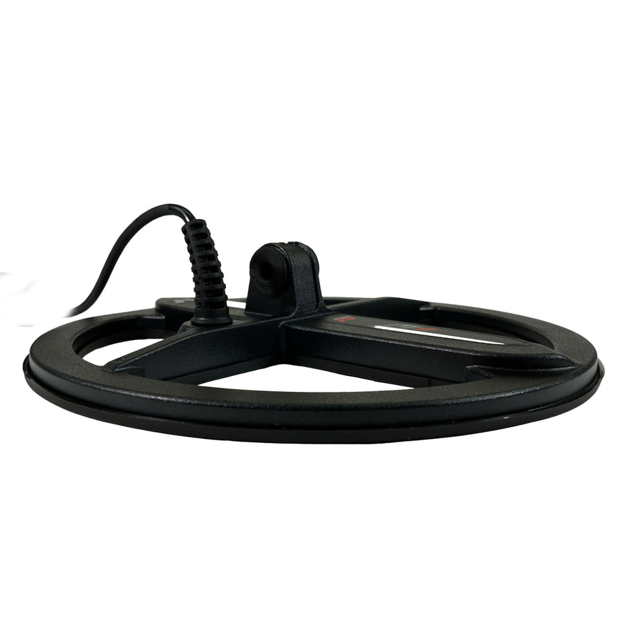 Close-up view of Minelab M9 coil connector and cable assembly