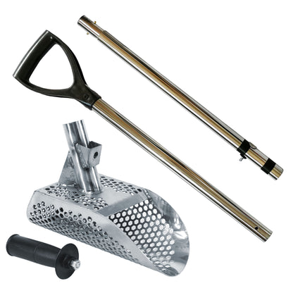 Dune Scoops Poseidon 10" x 5" Stainless Steel Metal Detector Sand Scoop Hexagon Holes