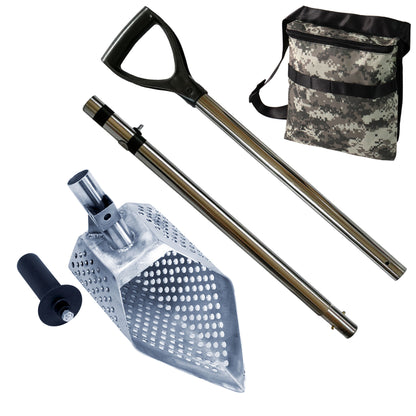 Dune Scoops Anaconda metal detector sand scoop with alternative handle mounting option