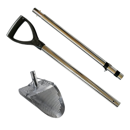 Dune Scoops Kraken 11 x 8" Stainless Metal Detector Sand Scoop w/ Sm Hexagon Holes