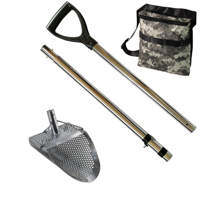 Dune Scoops Kraken 11 x 8" Stainless Metal Detector Sand Scoop w/ Sm Hexagon Holes