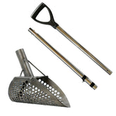 Loch Ness Mini titanium scoop with two-piece stainless steel handle and D-grip