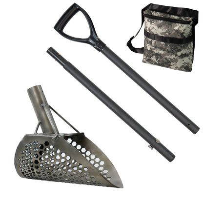 Loch Ness Mini scoop with carbon fiber handle and camo finds pouch