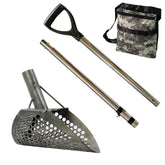 Loch Ness Mini scoop with stainless steel handle and camo finds pouch