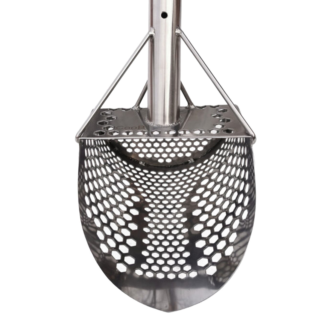 CooB 9" x 6.25" Stainless Steel Sand Scoop with Mixed Hexagon Holes