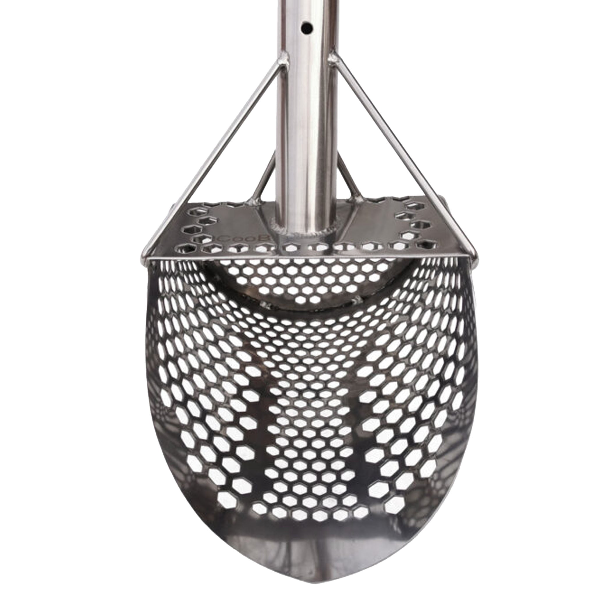 CooB 9" x 6.25" Stainless Steel Sand Scoop - Hexagon Holes