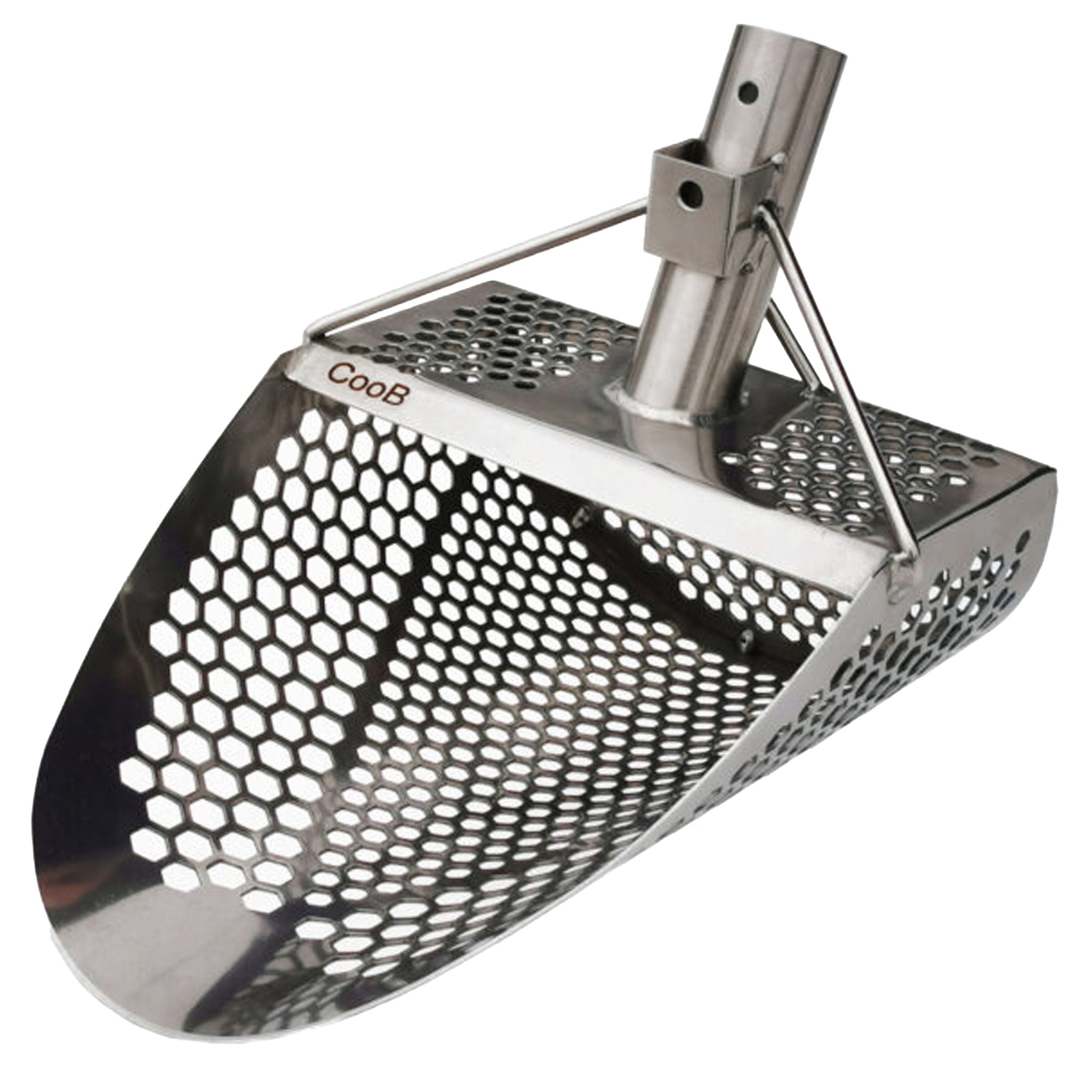 CooB 11.5" x 8" Stainless Steel Hand Sand Scoop - Hexagon Holes