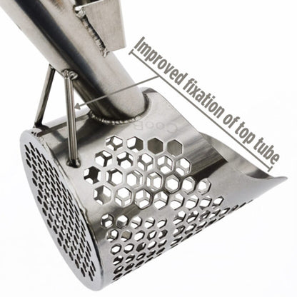 CooB 7.85" x 4.75" Stainless Steel Sand Scoop with Mixed Hexagon Holes
