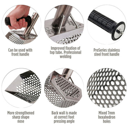 CooB 9" x 5.1" Stainless Steel Sand Scoop with 7mm Hexagon Holes