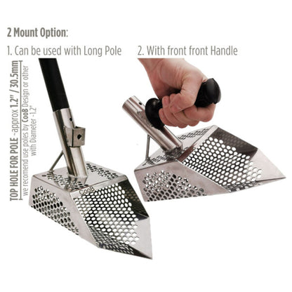 CooB 9" x 5.1" Stainless Steel Sand Scoop with 7mm Hexagon Holes