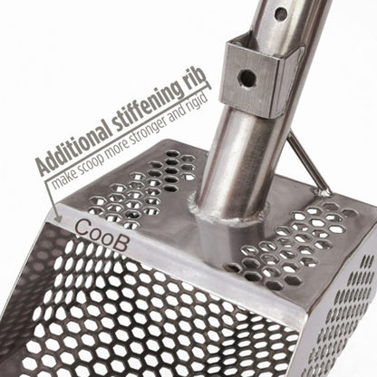 CooB 9" x 5.1" Stainless Steel Sand Scoop with 7mm Hexagon Holes