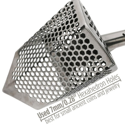 CooB 9" x 5.1" Stainless Steel Sand Scoop with 7mm Hexagon Holes