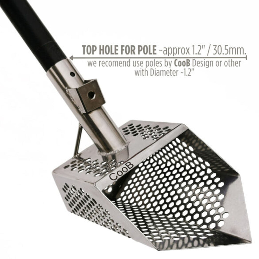 CooB 9" x 5.1" Stainless Steel Sand Scoop with 7mm Hexagon Holes
