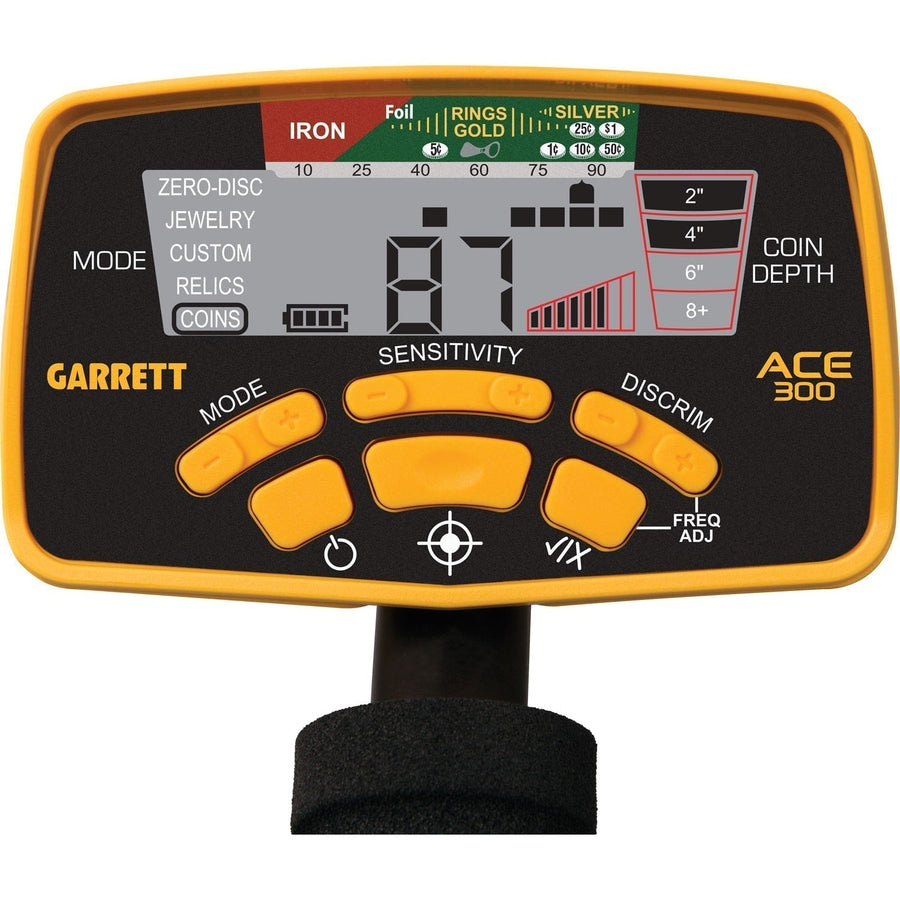 Garrett ACE 300 assembled with 7x10 elliptical waterproof search coil