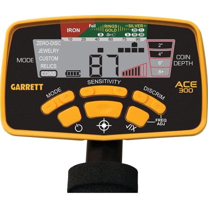 Garrett ACE 300 adjustable cam-lock shaft system with ergonomic arm support