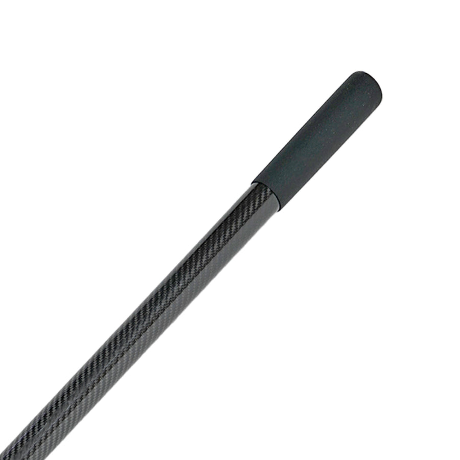 Close-up image of black carbon fiber replacement scoop pole textured grip on one end, shown diagonally on a white background.