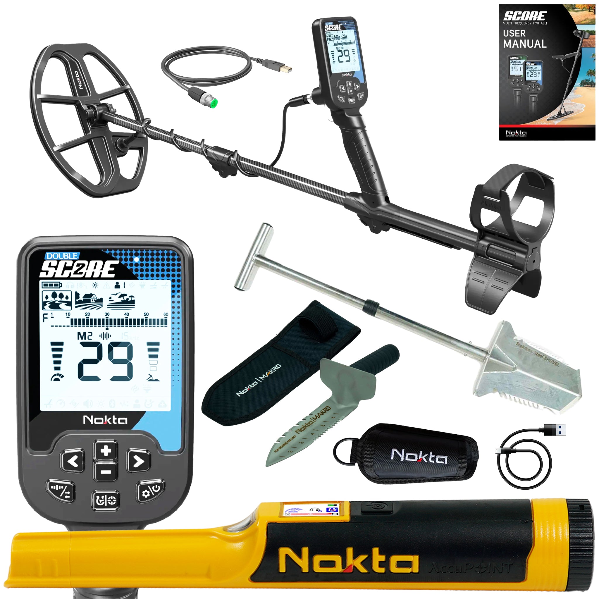 Nokta Double Score (Score 2) SMF Waterproof Metal Detector Advantage Package