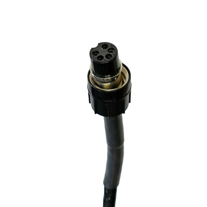 A black multi-pin electrical connector with a black cable, shown against a plain white background.