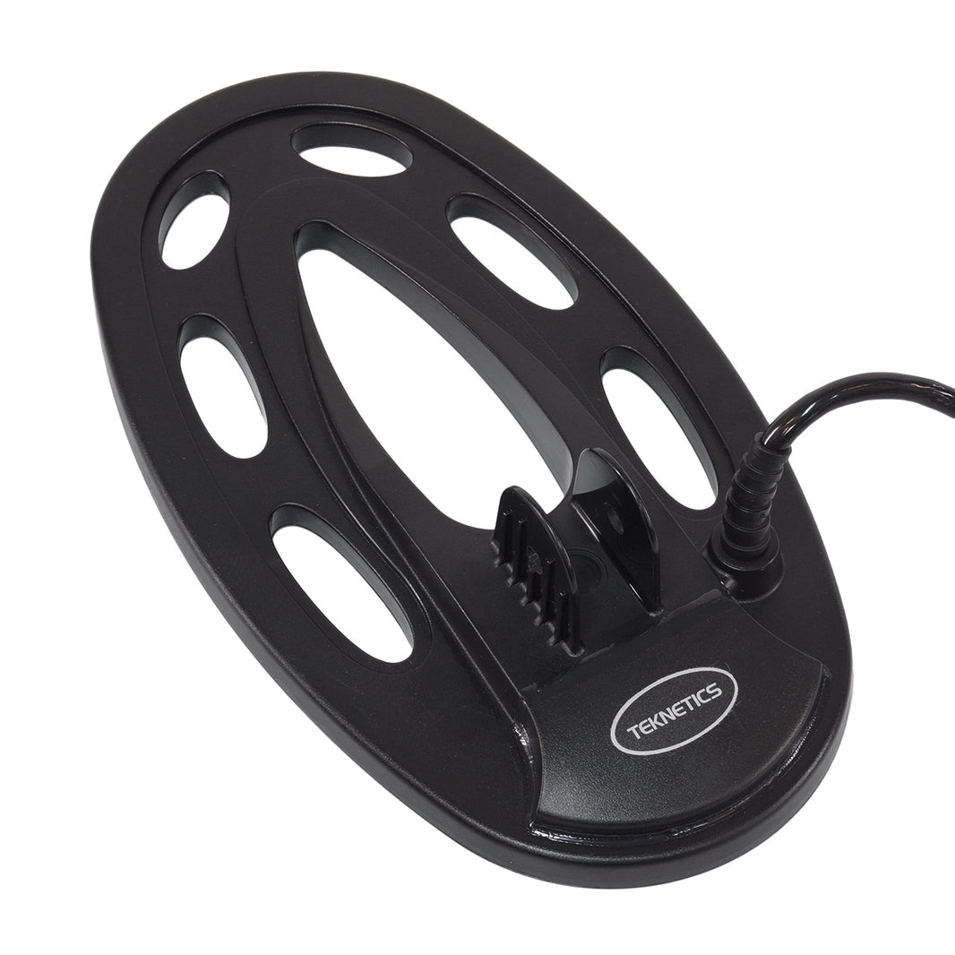 Teknetics 10 inch black elliptical search coil for Eurotek metal detector with open face design