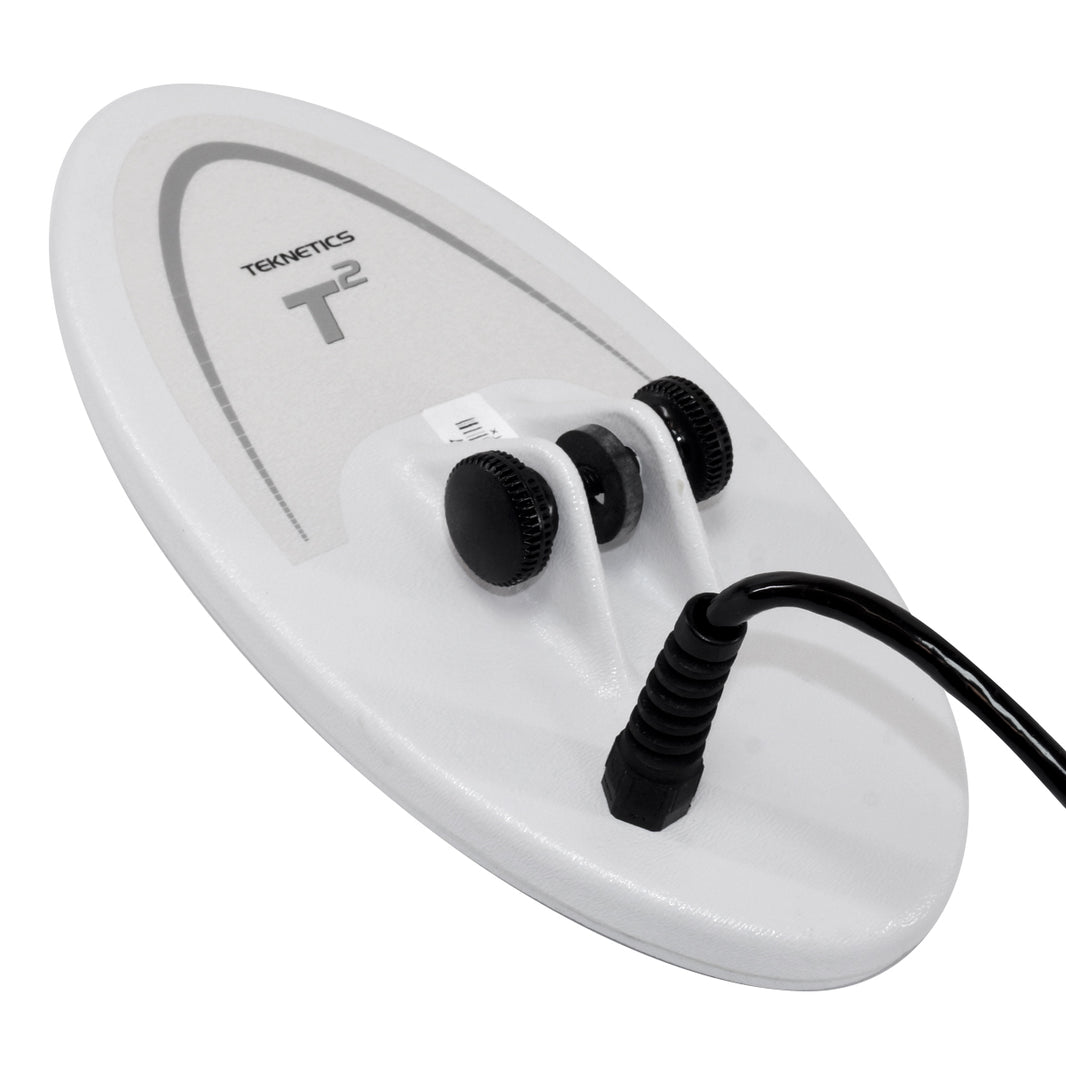 Teknetics 10" DD White Elliptical Closed Coil for T2 Metal Detectors with hardware