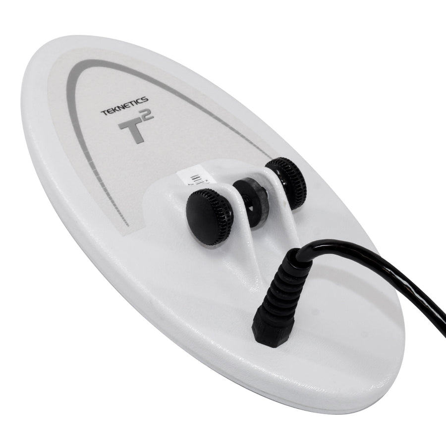 Teknetics 10" DD White Elliptical Closed Coil for T2 Metal Detectors with hardware