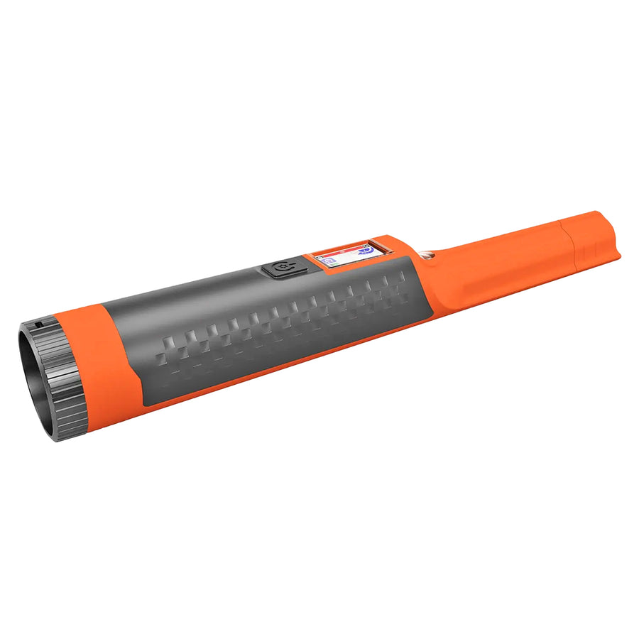 An orange and gray Nokta Accupoint Lite waterproof pinpointer  shown  on a white background.