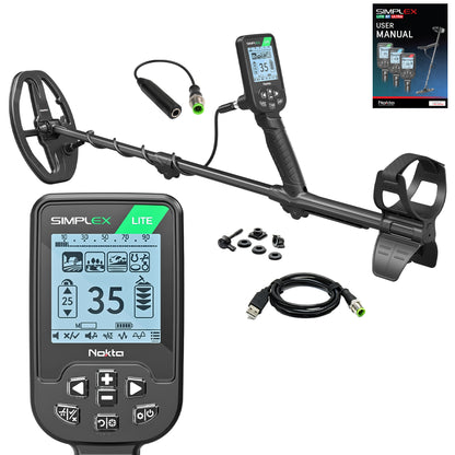 Nokta Simplex LITE metal detector with 9.5x6 inch DD coil and control pod