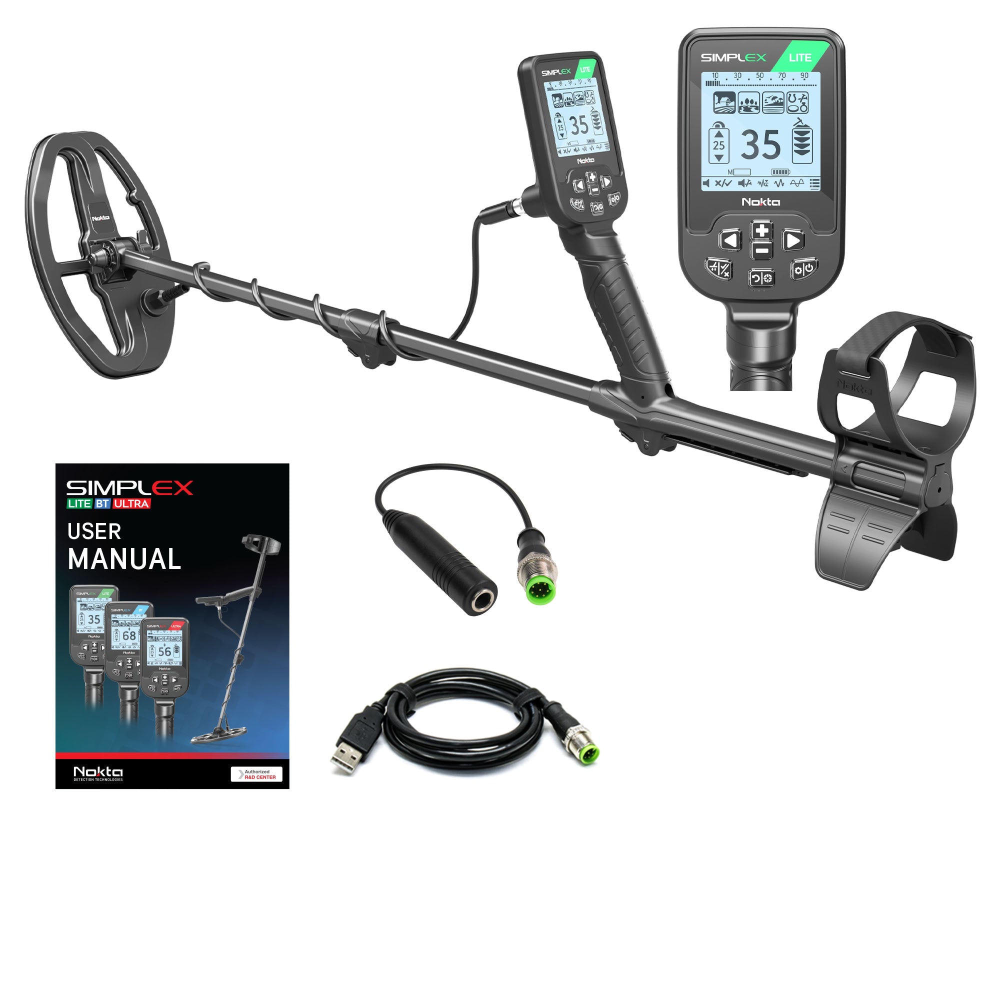 Nokta Simplex LITE Waterproof Metal Detector with 9.5 x 6" DD Coil (Open Box)