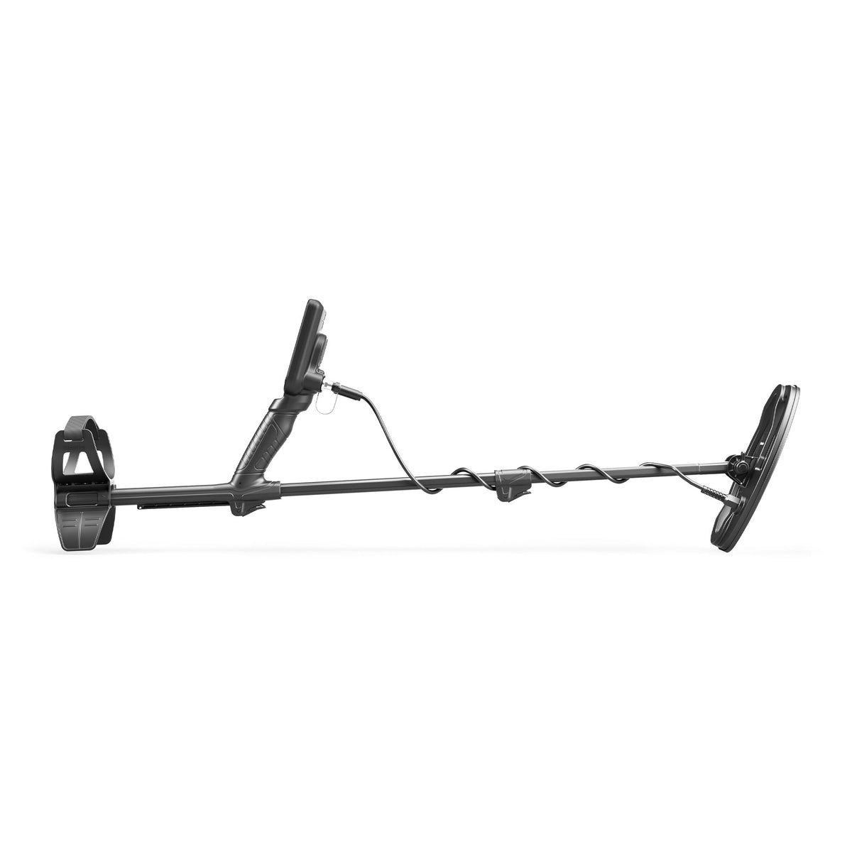 Nokta Simplex LITE metal detector shaft and coil side view.