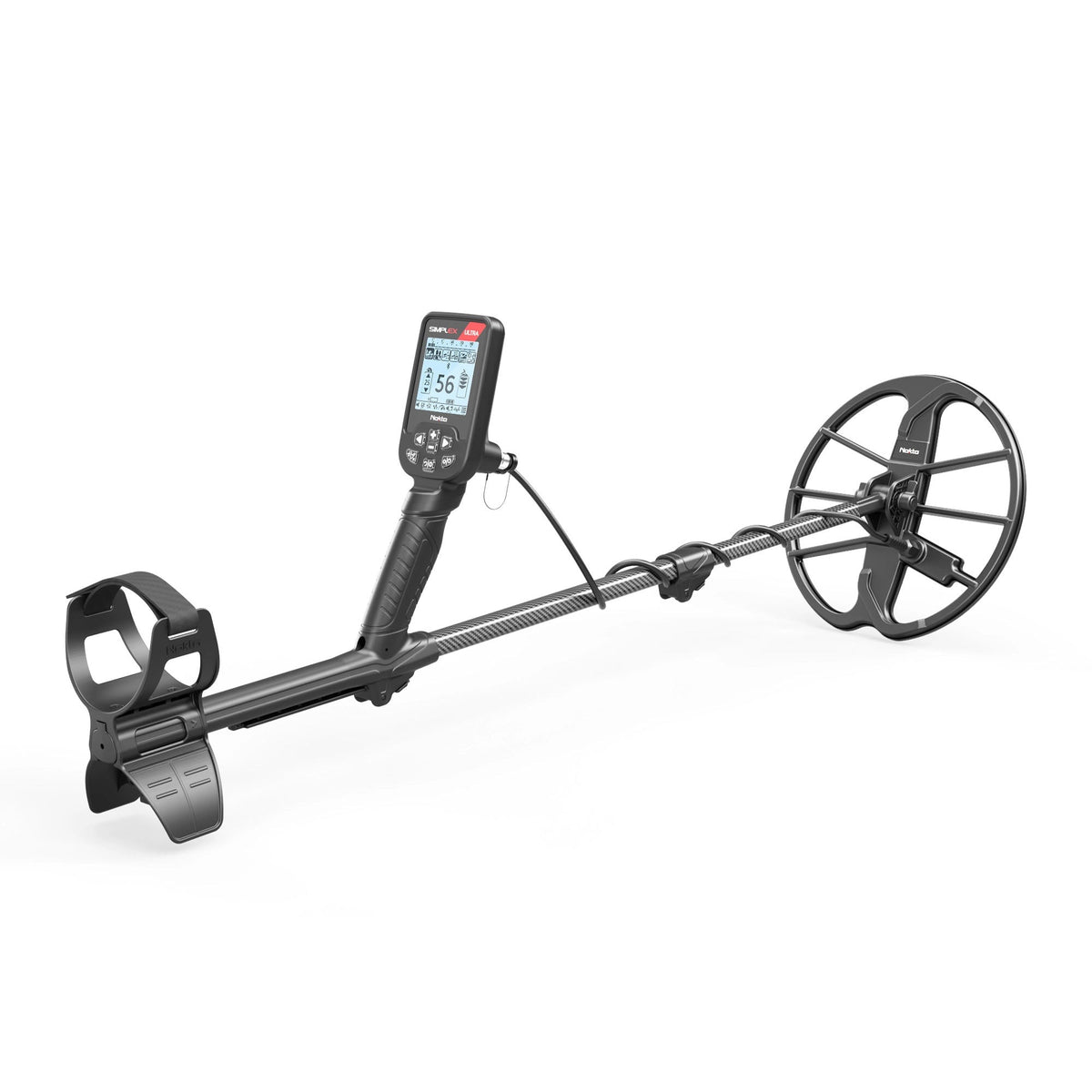 Nokta Simplex Ultra waterproof metal detector showing lightweight design and retractable shaft.