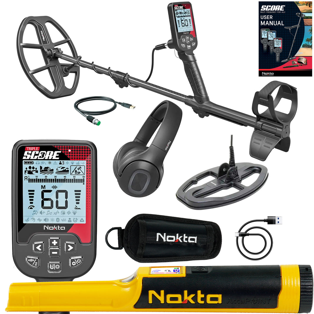 Nokta Triple Score Pro Pack metal detector complete kit with pinpointer