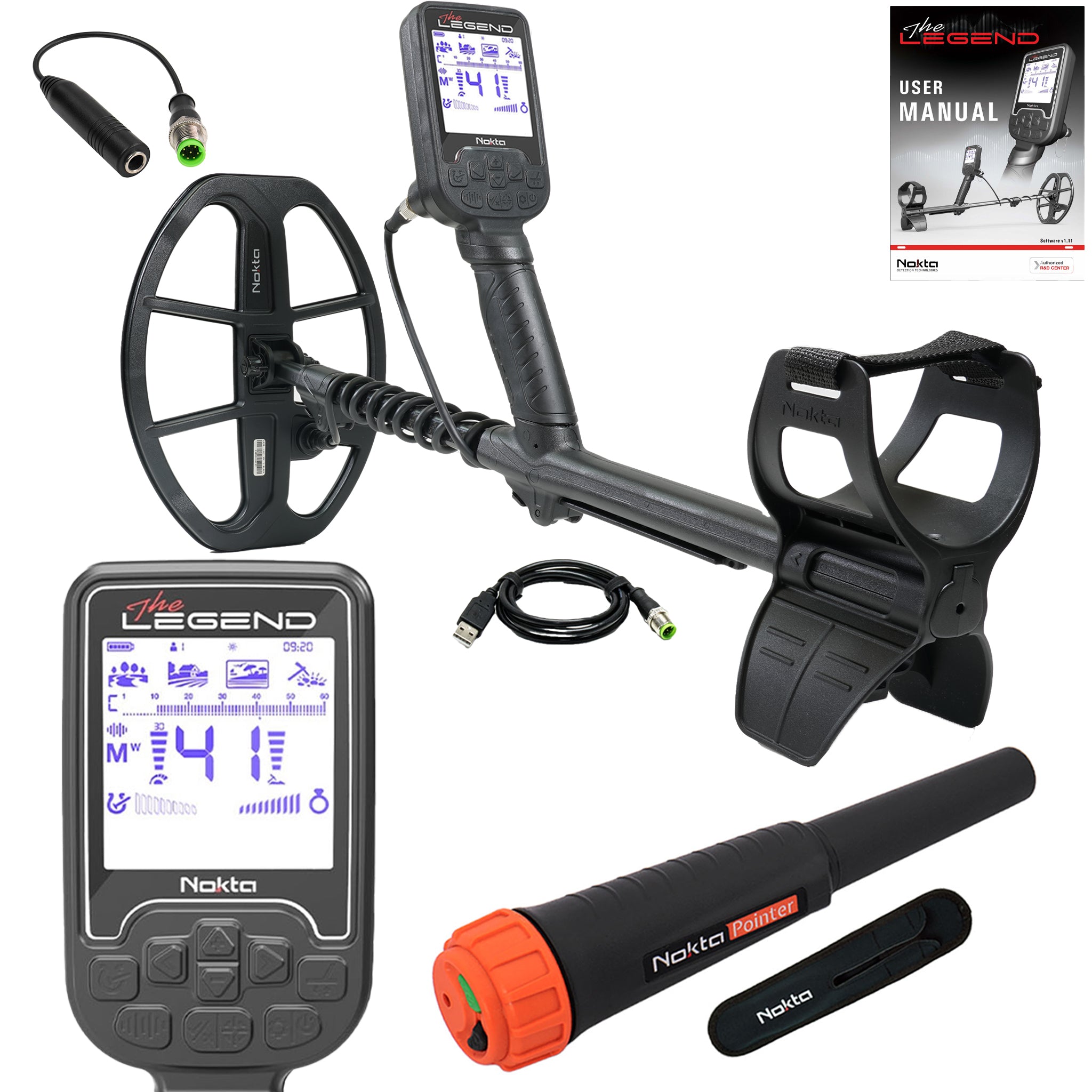 Nokta The Legend SMF Metal Detector w/ LG30 12" x 9" Coil Starter Package