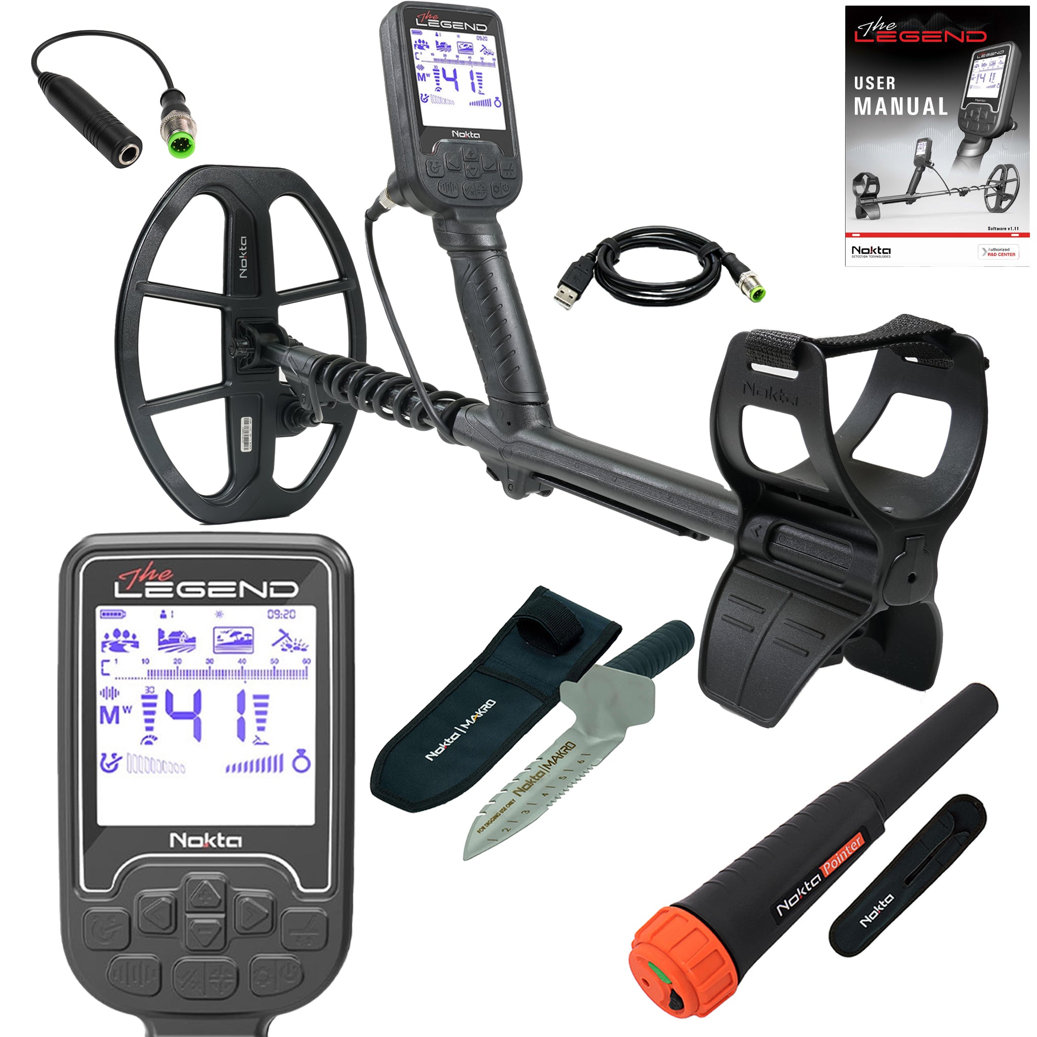 Nokta The Legend SMF Metal Detector w/ LG30 12" x 9" Coil Complete Package